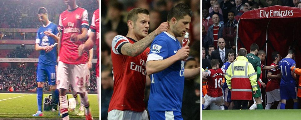 JACK WILSHERE was involved in half-time tunnel bust-up with Everton’s Kevin Mirallas
